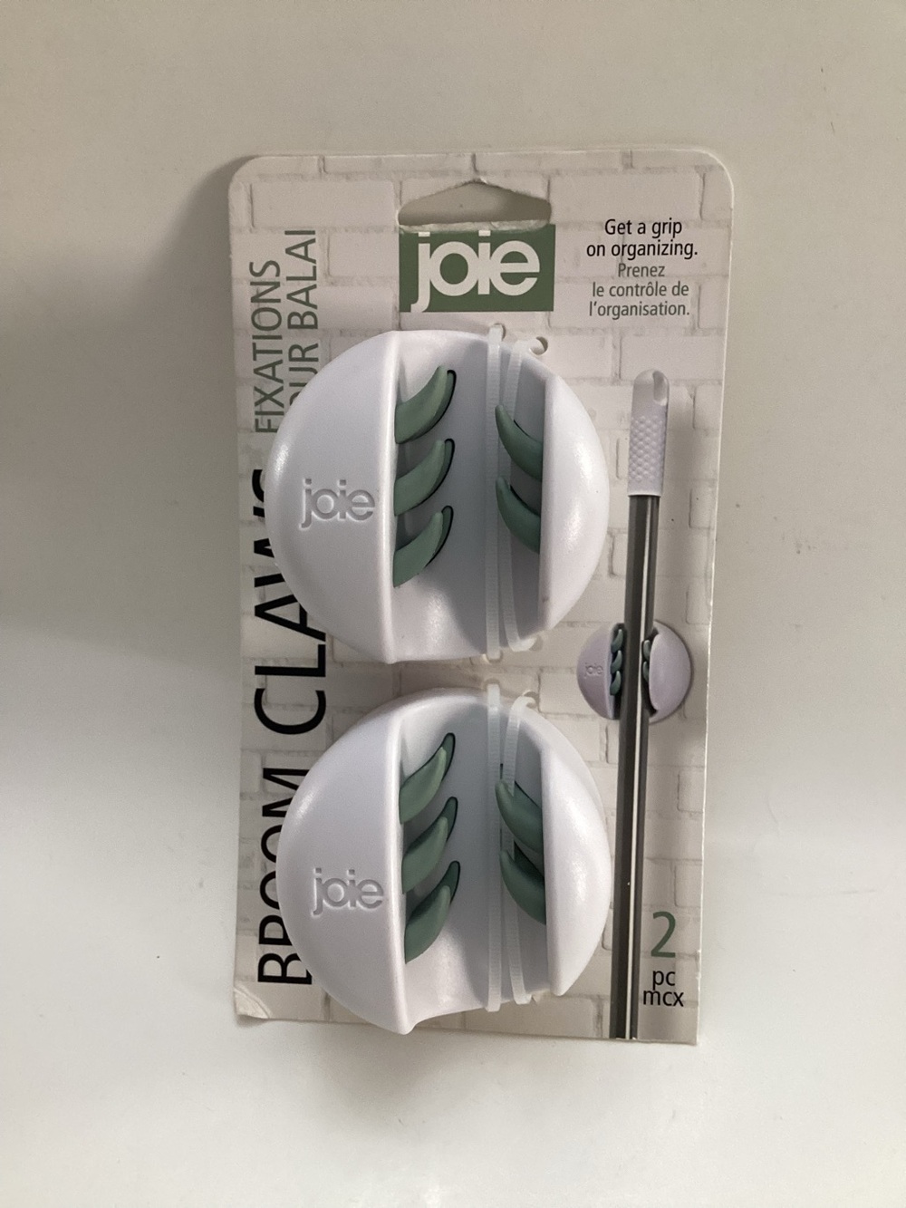 Joie Broom Claws Set Of Two — Wall Tool Organizer, Cleaning Storage